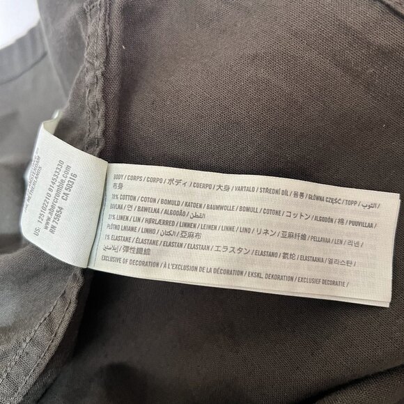 Abercrombie & Fitch Olive Green Relaxed Stretch Linen Overshirt Extra-Small XS - Picture 4 of 4